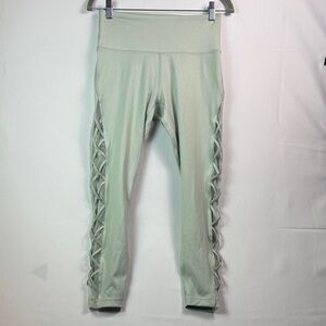 Victoria Secret Women Pastel Activewear Leggings Side Lattice Detail Mesh sz XS
